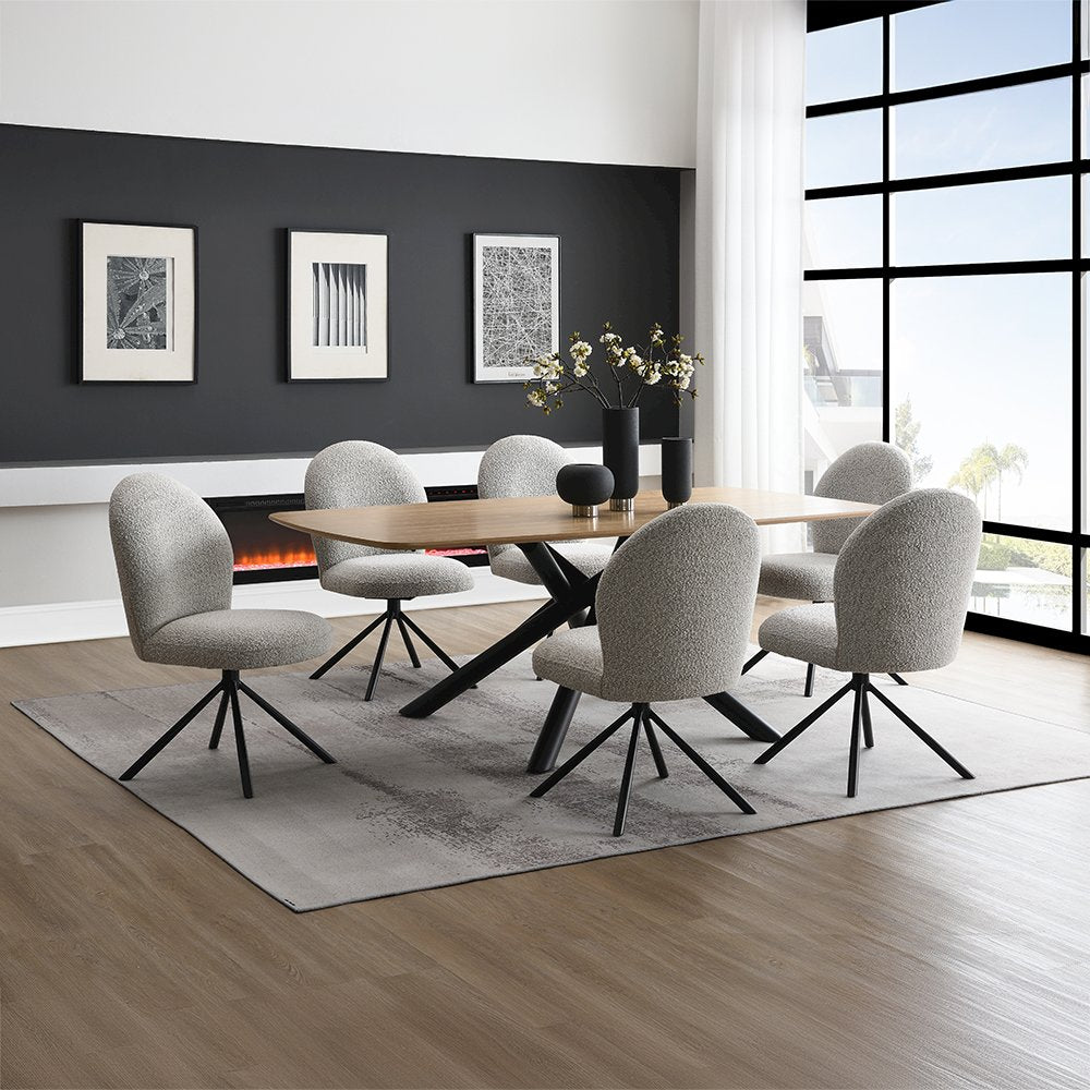 Lawton Dining Table, Natural & Black