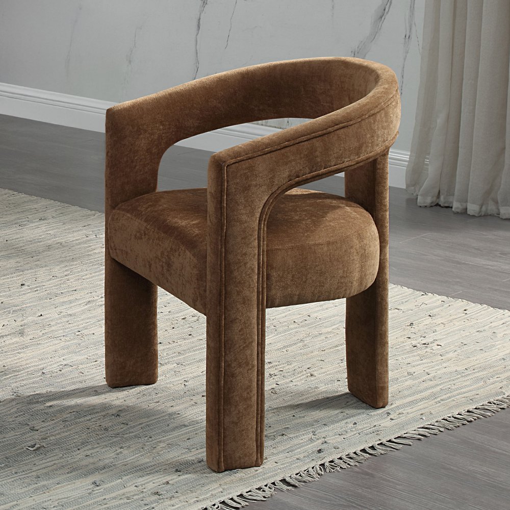 Leonardo Arm Chair (Set-2), Brown Linen