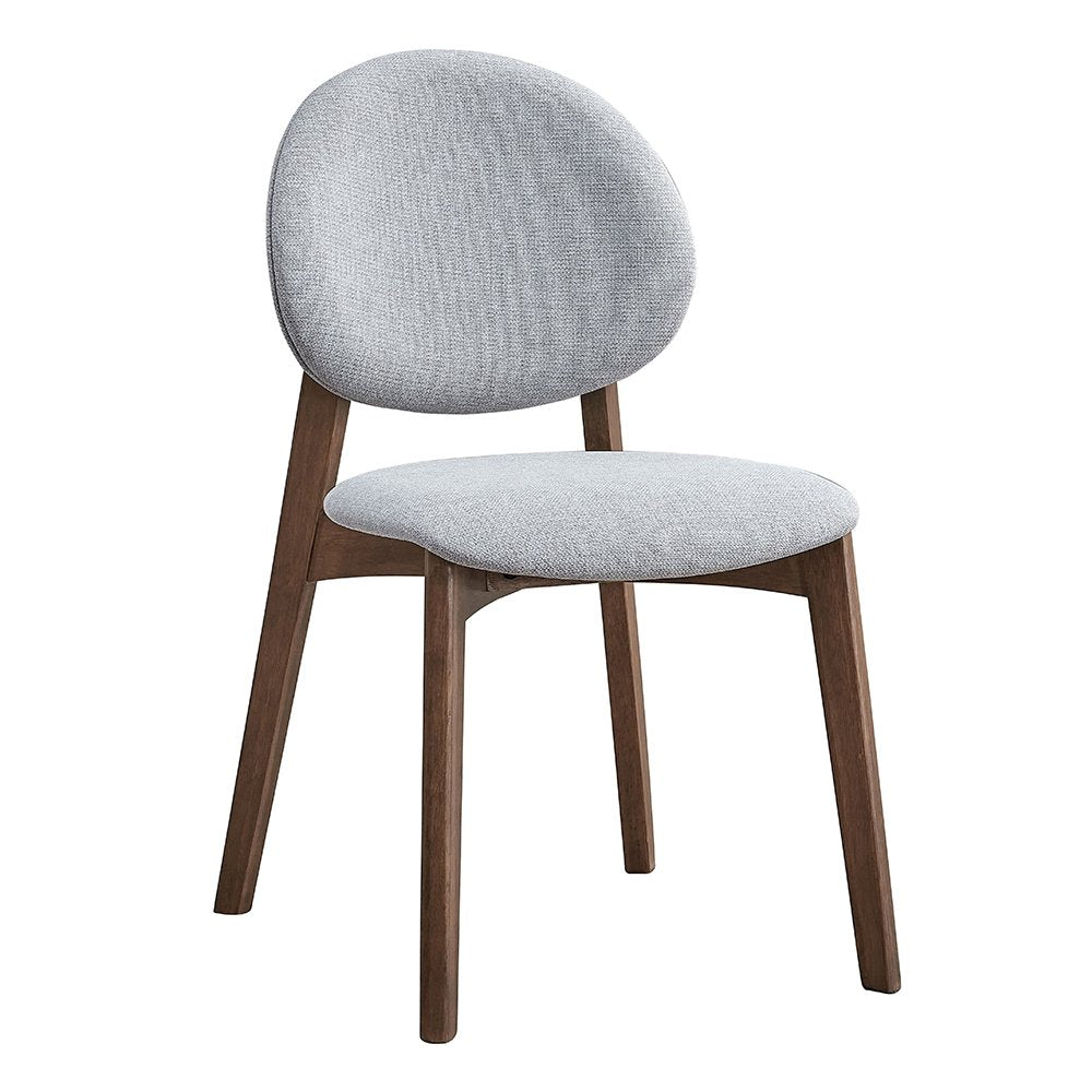 Gilsea Side Chair (Set2), Fabric, Brown PU & Brown Finish