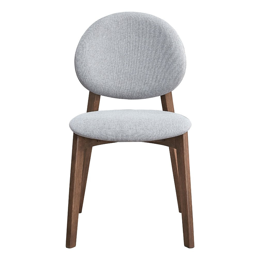 Gilsea Side Chair (Set2), Fabric, Brown PU & Brown Finish