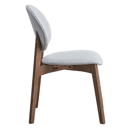 Gilsea Side Chair (Set2), Fabric, Brown PU & Brown Finish