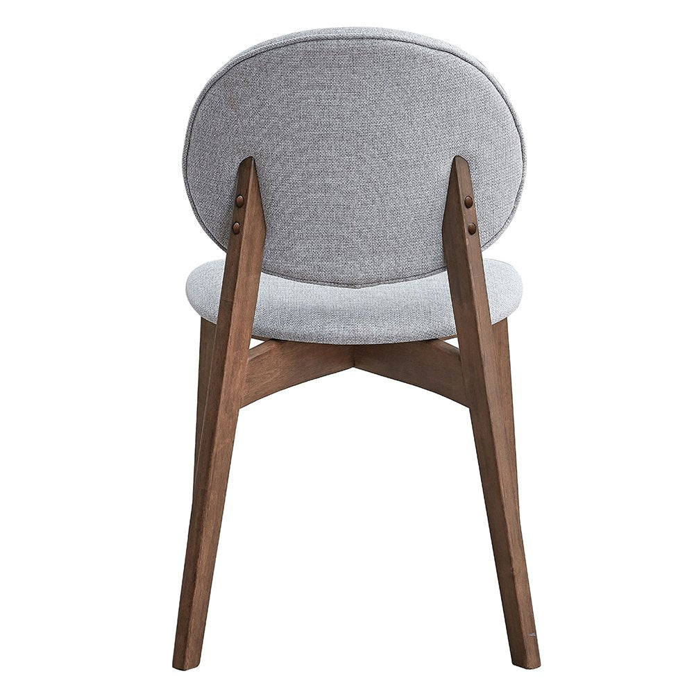 Gilsea Side Chair (Set2), Fabric, Brown PU & Brown Finish
