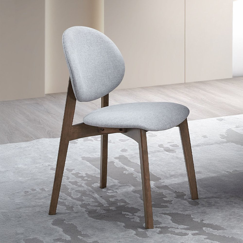 Gilsea Side Chair (Set2), Fabric, Brown PU & Brown Finish