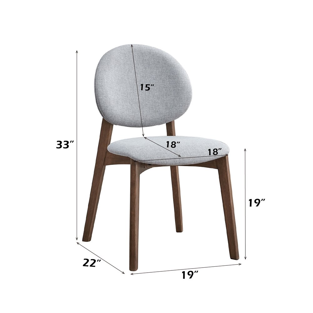Gilsea Side Chair (Set2), Fabric, Brown PU & Brown Finish
