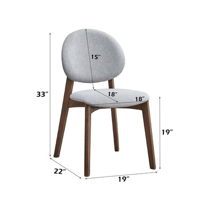 Gilsea Side Chair (Set2), Fabric, Brown PU & Brown Finish