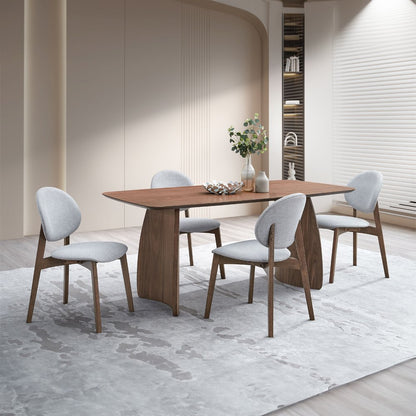 Gilsea Side Chair (Set2), Fabric, Brown PU & Brown Finish