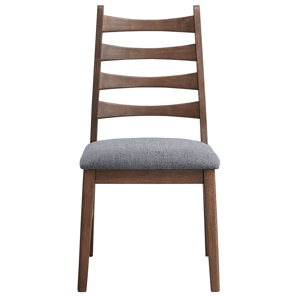 Mayah Side Chair (Set-2), Dark Gray Linen & Walnut