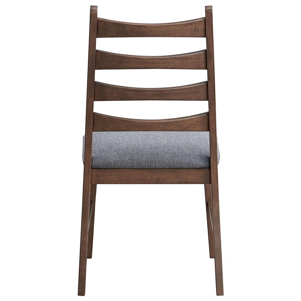 Mayah Side Chair (Set-2), Dark Gray Linen & Walnut