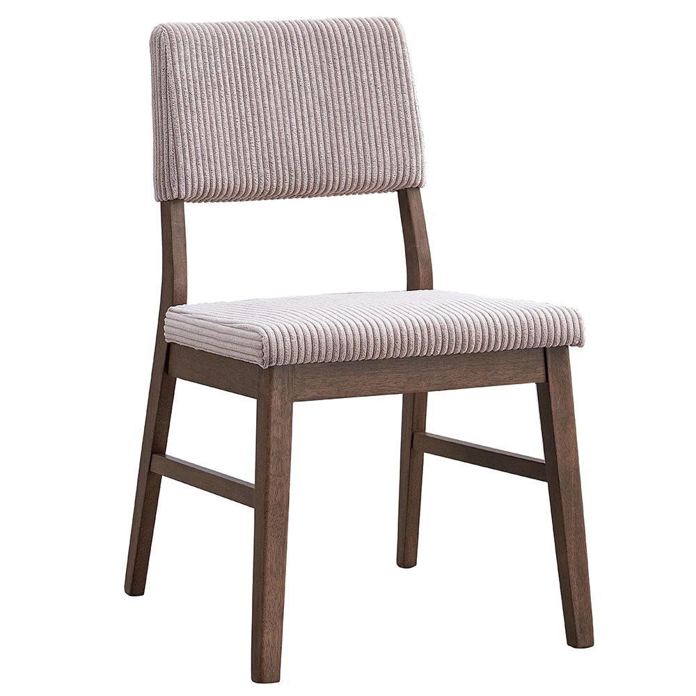 Gilsea Side Chair (Set2), Fabric, Brown PU & Brown Finish