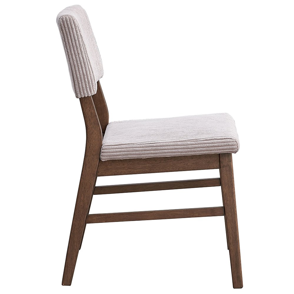 Gilsea Side Chair (Set2), Fabric, Brown PU & Brown Finish
