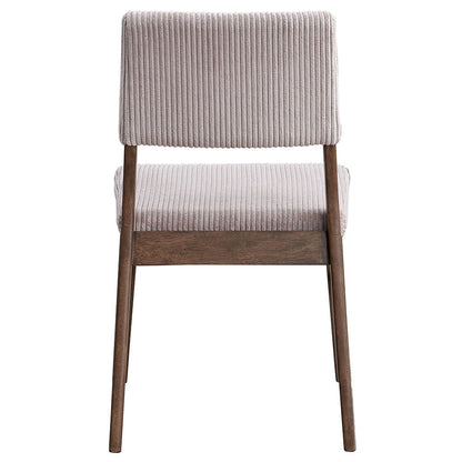 Gilsea Side Chair (Set2), Fabric, Brown PU & Brown Finish