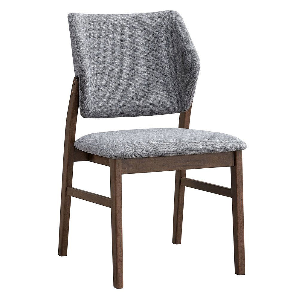 Gilsea Side Chair (Set2), Fabric, Brown PU & Brown Finish