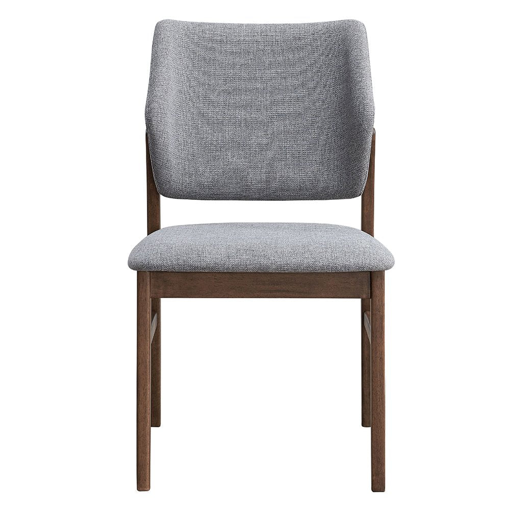 Gilsea Side Chair (Set2), Fabric, Brown PU & Brown Finish