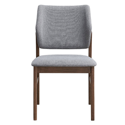 Gilsea Side Chair (Set2), Fabric, Brown PU & Brown Finish