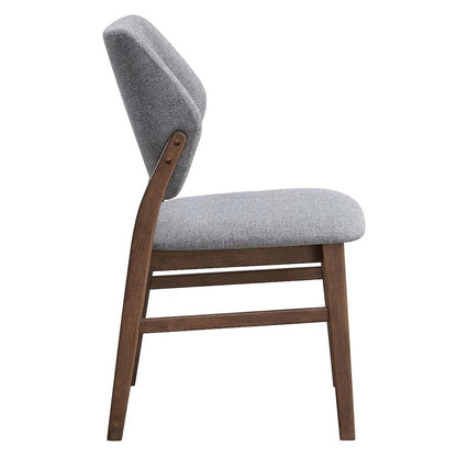 Gilsea Side Chair (Set2), Fabric, Brown PU & Brown Finish