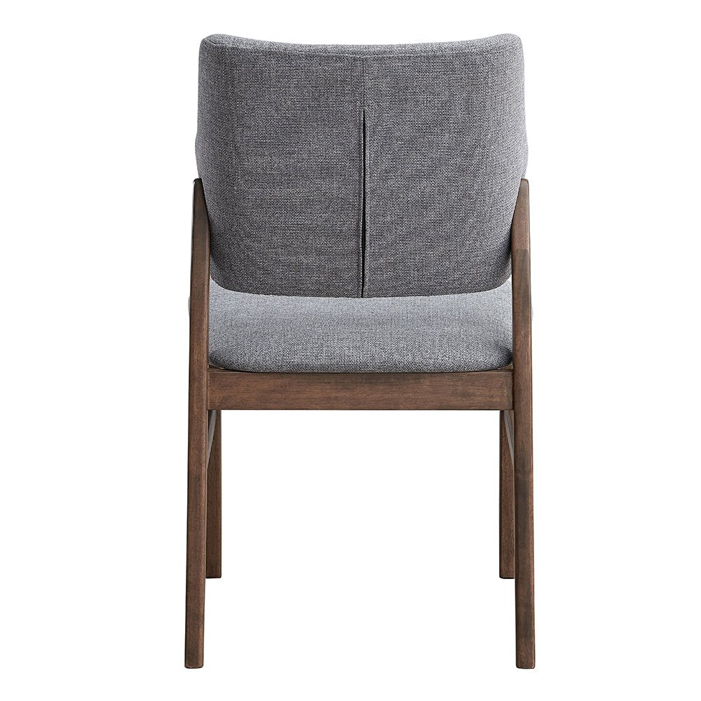 Gilsea Side Chair (Set2), Fabric, Brown PU & Brown Finish