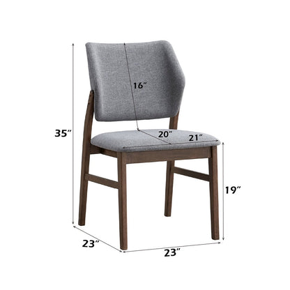 Gilsea Side Chair (Set2), Fabric, Brown PU & Brown Finish