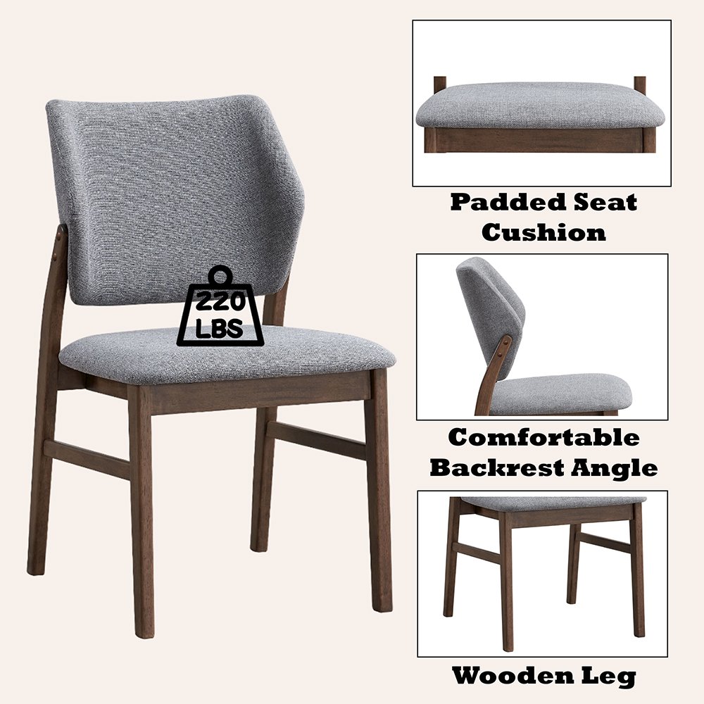 Gilsea Side Chair (Set2), Fabric, Brown PU & Brown Finish
