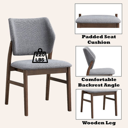 Gilsea Side Chair (Set2), Fabric, Brown PU & Brown Finish