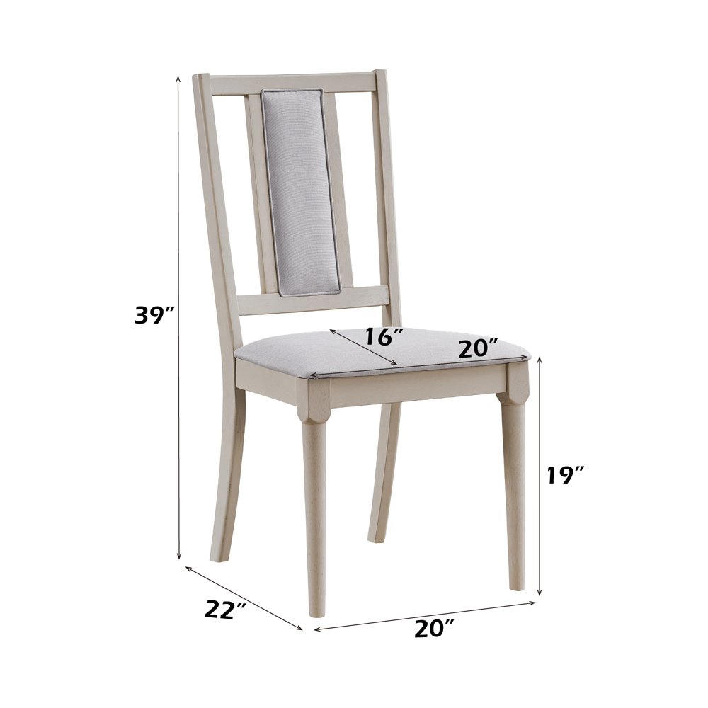Marta Side Chair (Set-2), Beige Linen & Natural