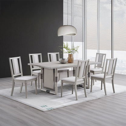 Marta Side Chair (Set-2), Beige Linen & Natural