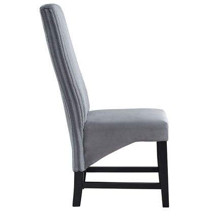 Kini Side Chair (Set-2), Gray Corduroy & Black