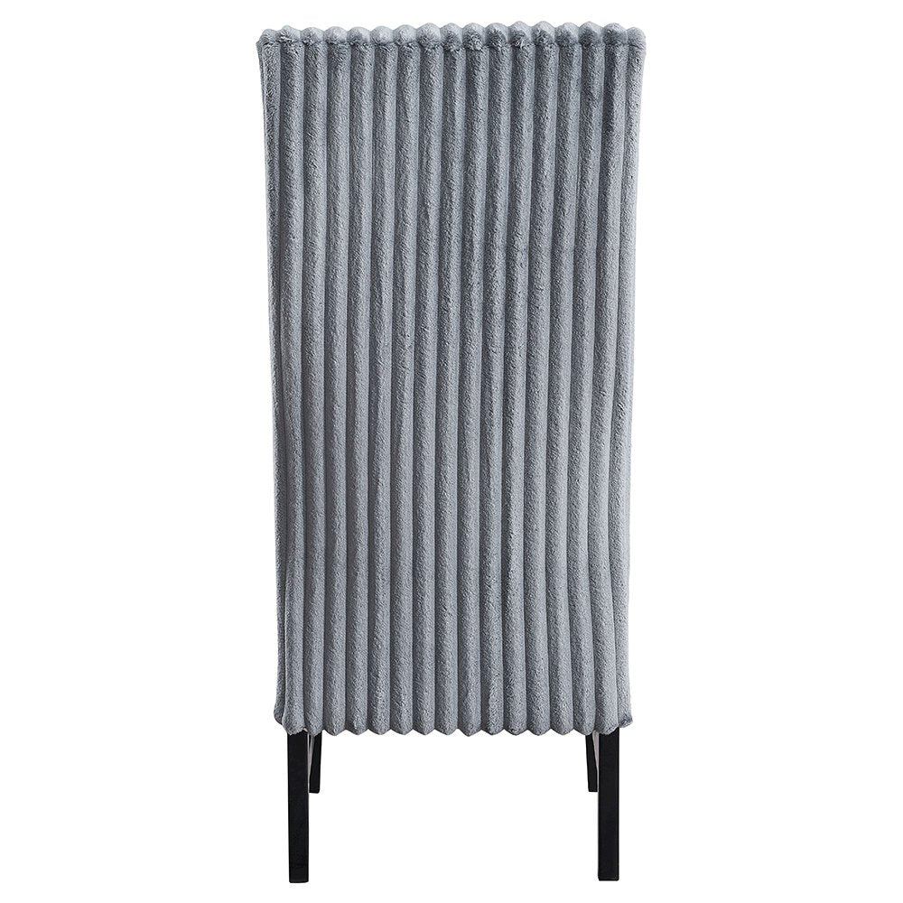 Kini Side Chair (Set-2), Gray Corduroy & Black
