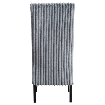 Kini Side Chair (Set-2), Gray Corduroy & Black