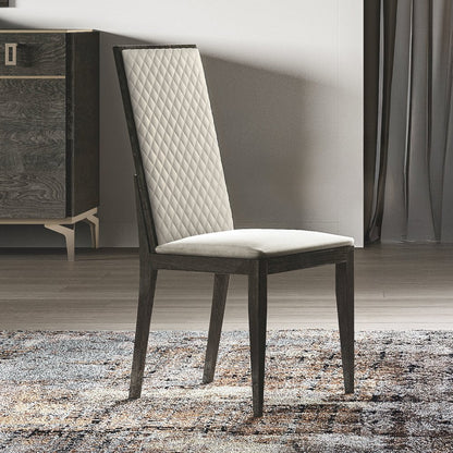 Venezia Side Chair (Set-2), Gray Leatherette & Gray Oak high Gloss