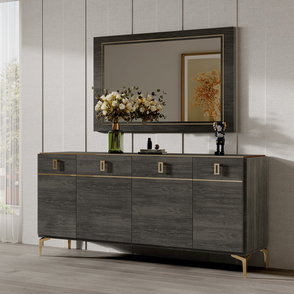 Venezia Server, Gray Oak High Gloss