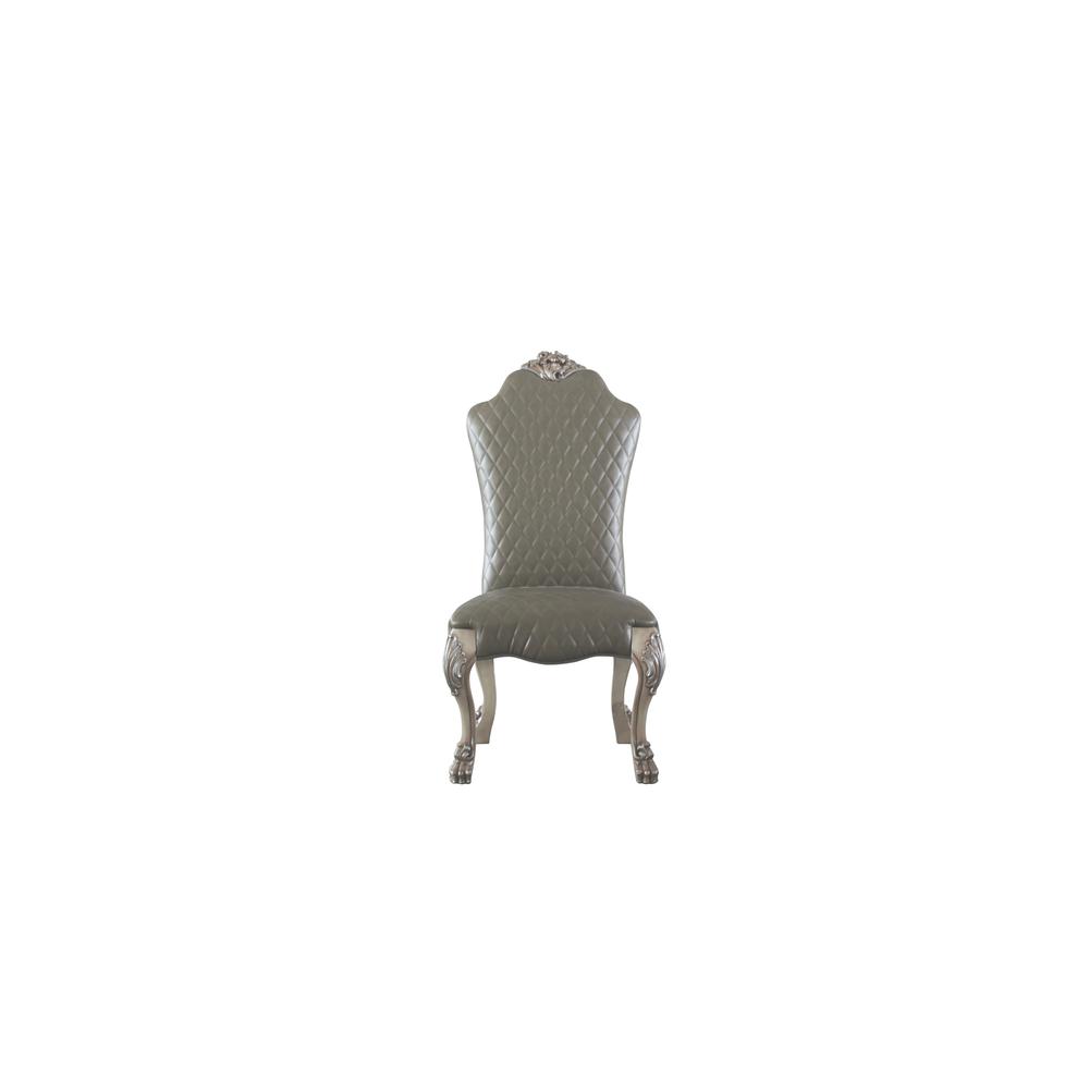 Dresden Side Chair (Set-2), Vintage Bone White & Leatherette