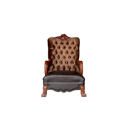 Dresden Chair w/Pillow, Golden Brown Velvet & Cherry Oak