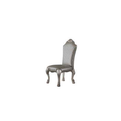 Dresden Side Chair (Set-2), Vintage Bone White & Leatherette