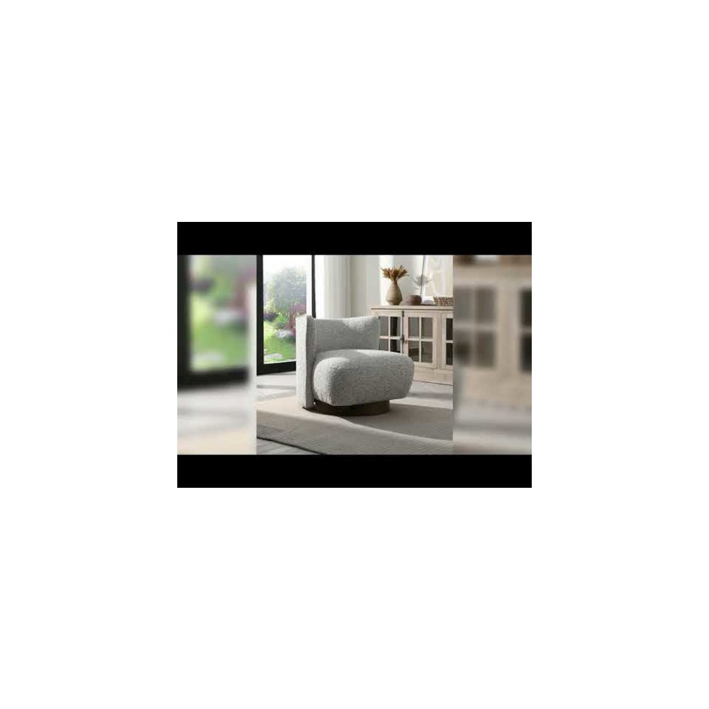 Livia Accent Chair, Brown & Gray Tweed