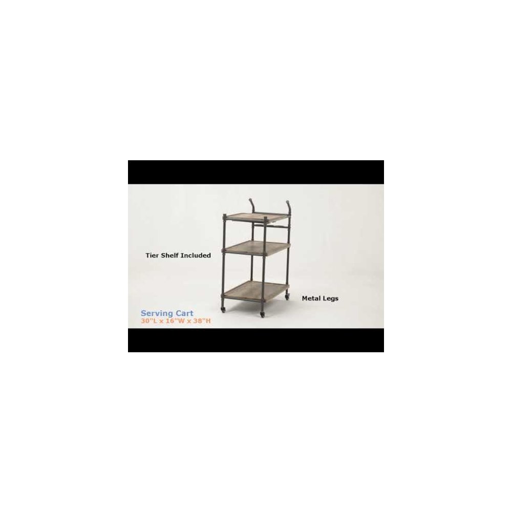 Brantley Serving Cart, Oak & Sandy Black
