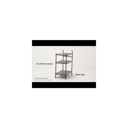 Brantley Serving Cart, Oak & Sandy Black