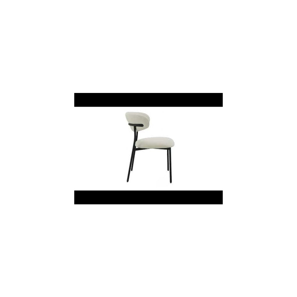 Jirina Arm Chair (Set-2), Beige Chenille & Black