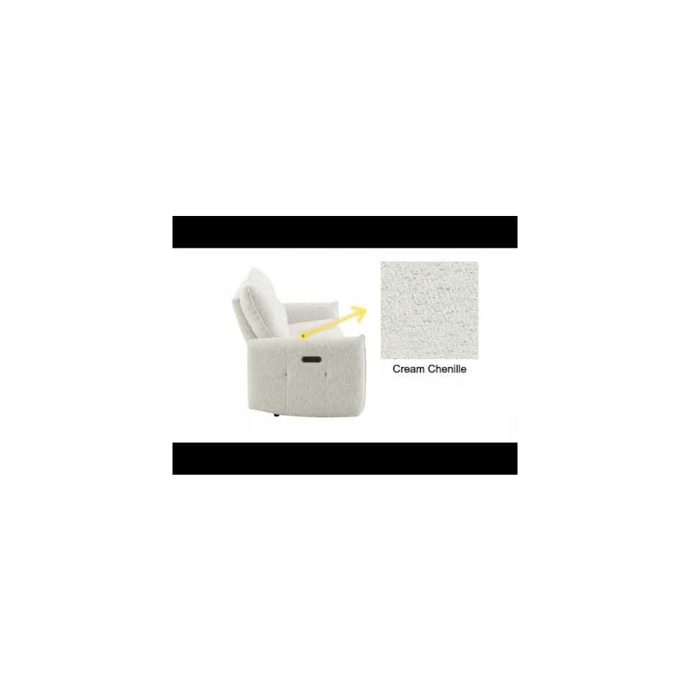 Lalisa Power Motion Recliner w/USB Port, Cream Chenille
