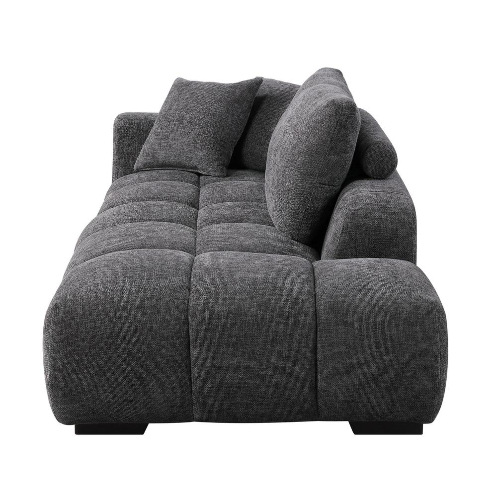 Chosen Sectional Sofa w/6 Pillows, Gray Chenille