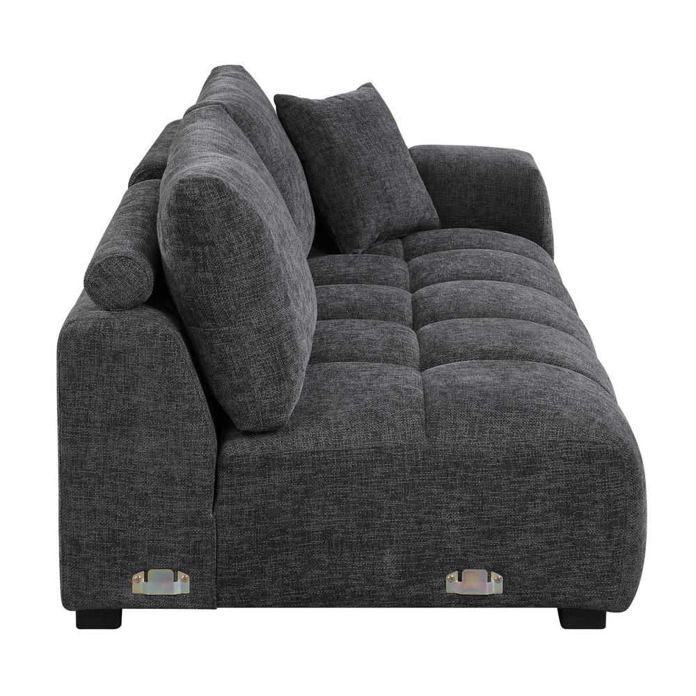 Chosen Sectional Sofa w/6 Pillows, Gray Chenille