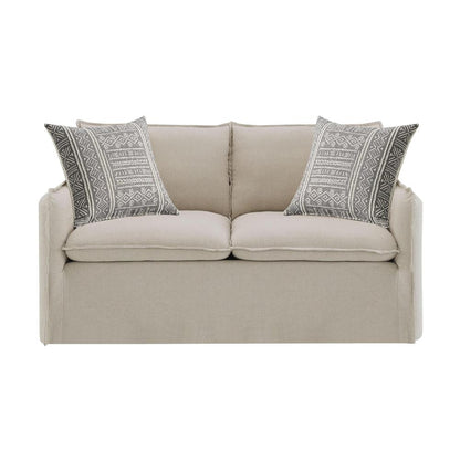Upendo Loveseat w/2 Pillows, Beige Linen