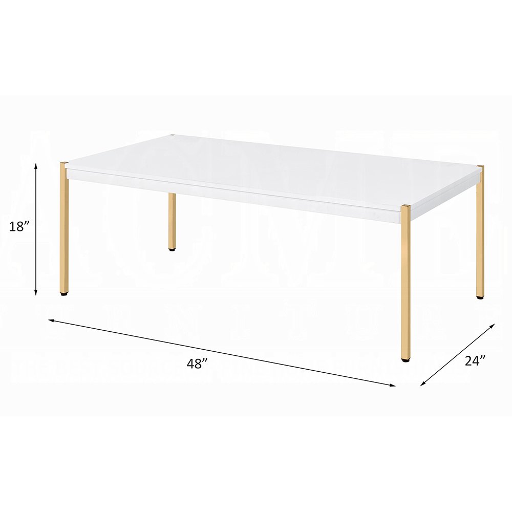 Otrac Coffee Table, White & Gold