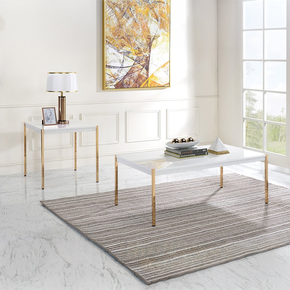 Otrac Coffee Table, White & Gold