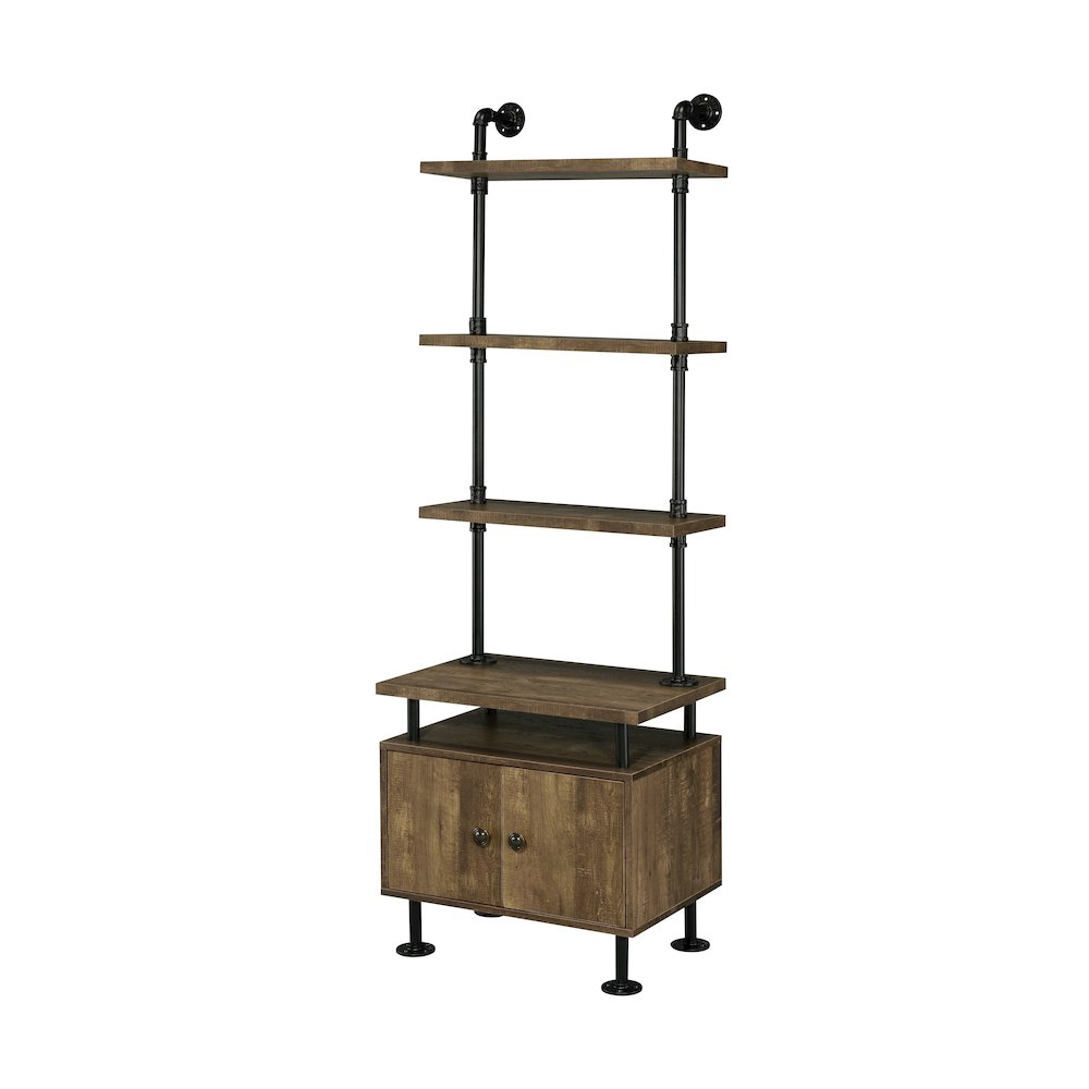 Ensata II TV Stand Side Pier, Rustic Oak & Black