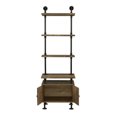 Ensata II TV Stand Side Pier, Rustic Oak & Black