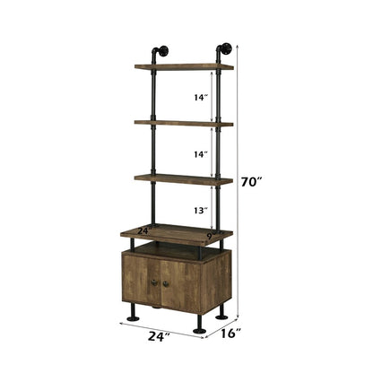 Ensata II TV Stand Side Pier, Rustic Oak & Black