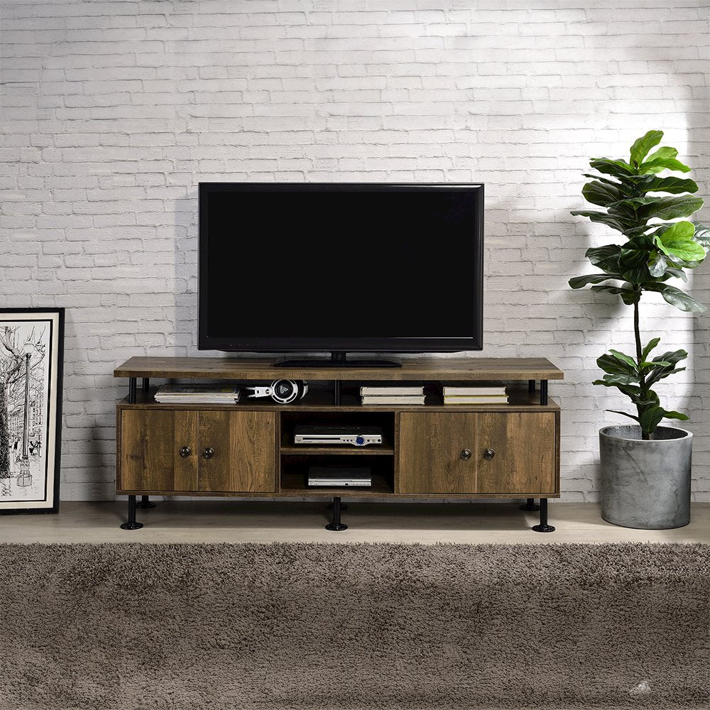Ensata II TV Stand, Rustic Oak & Black