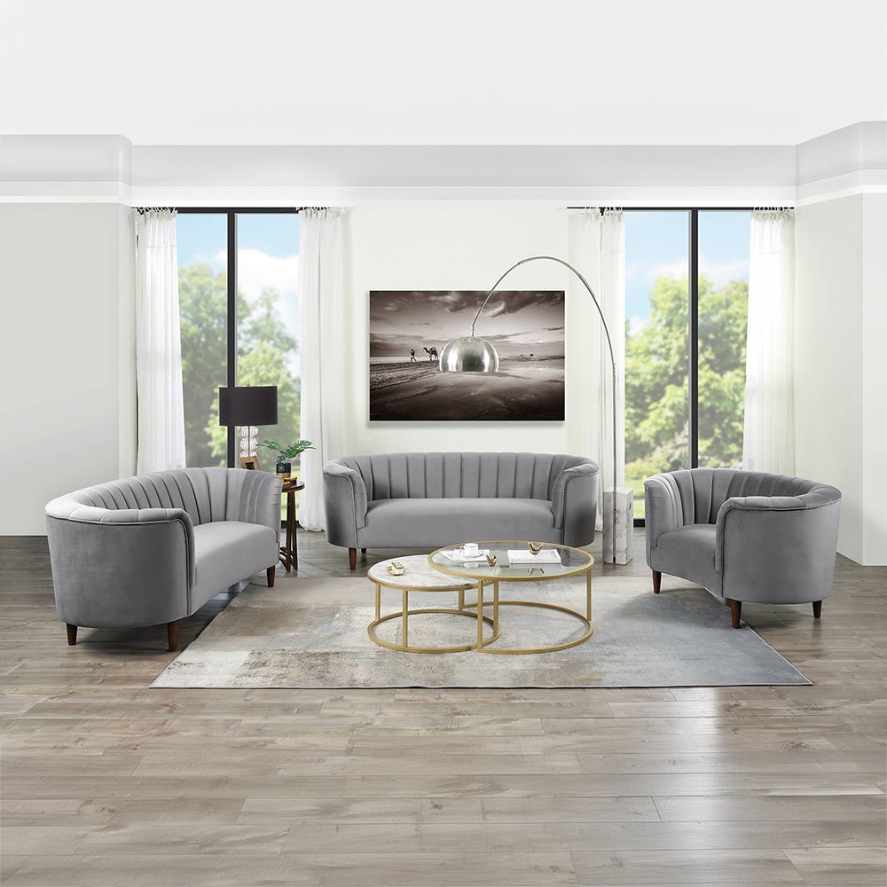 Millephri Chair, Gray Velvet