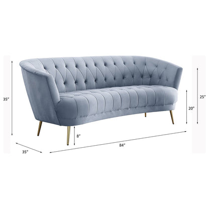 Bayram Sofa, Light Gray Velvet