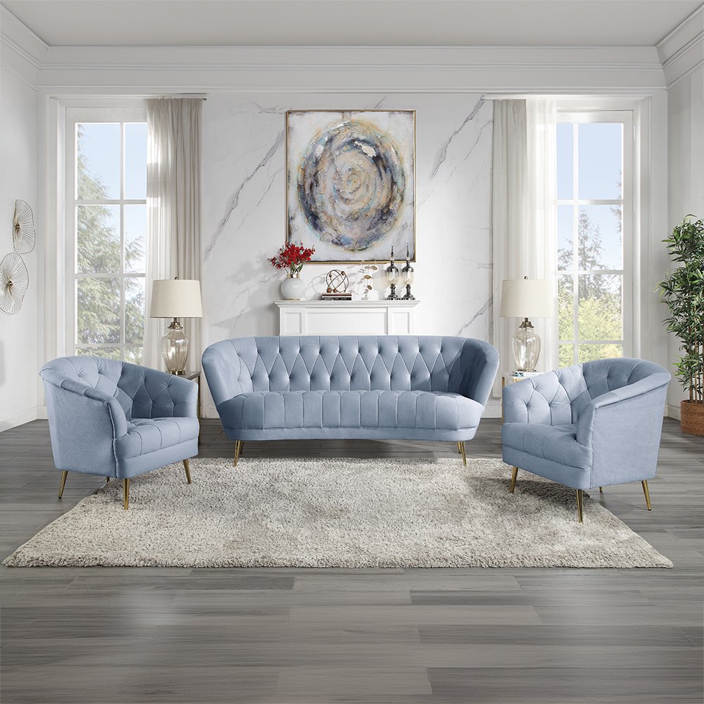 Bayram Sofa, Light Gray Velvet
